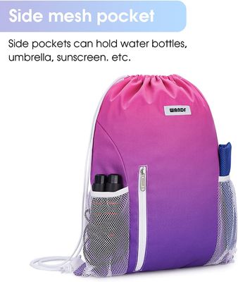 Palestra resistente Sackpack di sport della borsa dello zaino del cordone dell'acqua con Mesh Pockets