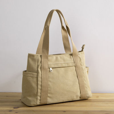 Capacità riutilizzabile Tote Bag ecologico della borsa casuale della spalla delle barbone della tela delle donne di modo grande