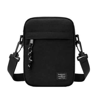 Sacchetto mobile del collo della cinghia della borsa di Mini Crossbody Bag Passport Clip del piccolo delle borse a tracolle degli uomini di modo della borsa portafoglio nero di viaggio