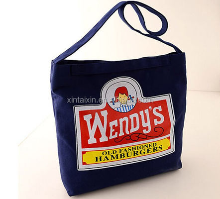 la vendita calda personalizza la borsa di scuola riutilizzabile di 14 di OZ 12 OZ della tela del totalizzatore del sacchetto della spesa di frontiera del cotone borse delle donne per i bambini