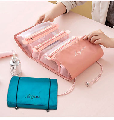 Organizzatore cosmetico Travel Nylon Mesh Toiletry Bag della borsa di stoccaggio del rossetto delle spazzole