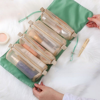 Organizzatore cosmetico Travel Nylon Mesh Toiletry Bag della borsa di stoccaggio del rossetto delle spazzole
