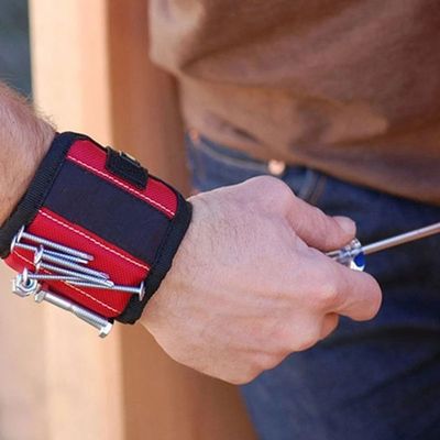 Elettricista portatile Wrist Tool Belt di polsino magnetico 2021 il forte avvita il braccialetto di stoccaggio dei taglienti dei chiodi per lo strumento della riparazione