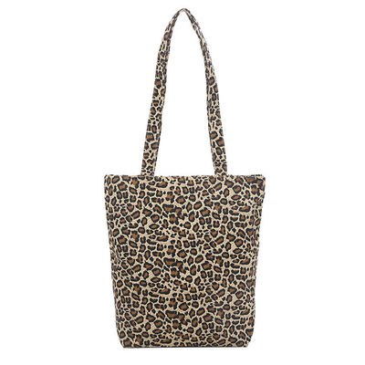 Leopardo 2022 dell'OEM che stampa il totalizzatore del cotone per borsa dei bambini della borsa a tracolla della maniglia della borsa di drogheria di stile di vita della borsa della borsa della tela delle donne la grande