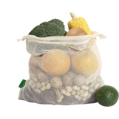 Drogheria di verdure Mesh String Backpack del cotone di cordone dello zaino organico della borsa