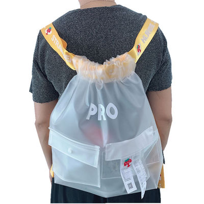 Zaino d'imballaggio amichevole del cordone della borsa di vendite della fabbrica PEVA di cordone di eco riutilizzabile caldo della borsa