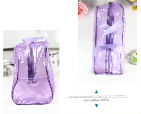 Borsa portatile pieghevole di trucco delle borse del cosmetico e dell'articolo da toeletta del PVC dell'OEM con la chiusura lampo