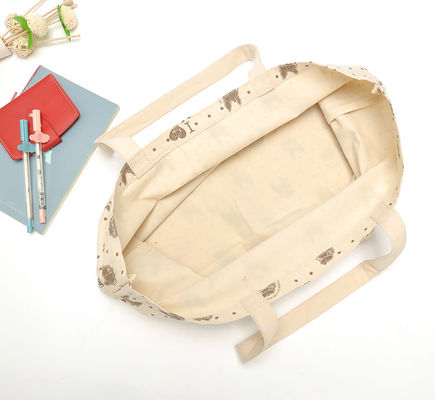tela riutilizzabile di alta qualità   le barbone portano le borse con la borsa di scuola alla moda della borsa del cotone della chiusura lampo per i bambini