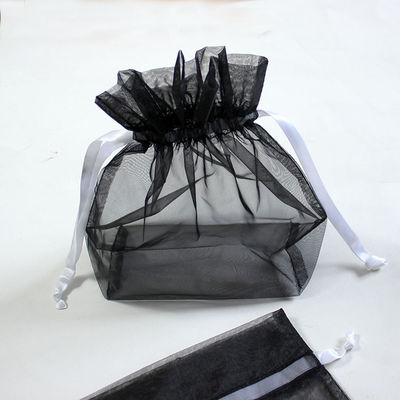 Mesh Nylon Drawstring Bags Portable pieghevole piccolo per il regalo