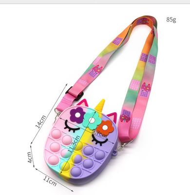 La spinta di irrequietezza bolle sacco per cadaveri inter- della silice delle signore del portafoglio di Toy Rainbow Unicorn Coin Purse
