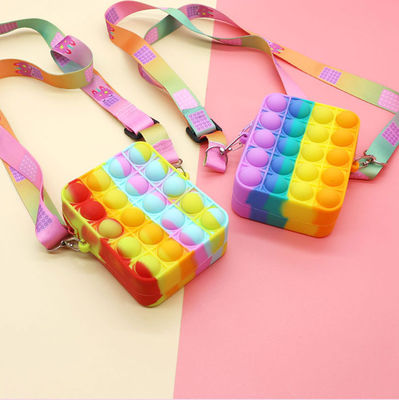 La spinta di irrequietezza bolle sacco per cadaveri inter- della silice delle signore del portafoglio di Toy Rainbow Unicorn Coin Purse