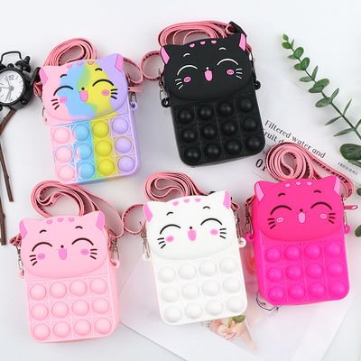 La spinta di irrequietezza bolle sacco per cadaveri inter- della silice delle signore del portafoglio di Toy Rainbow Unicorn Coin Purse