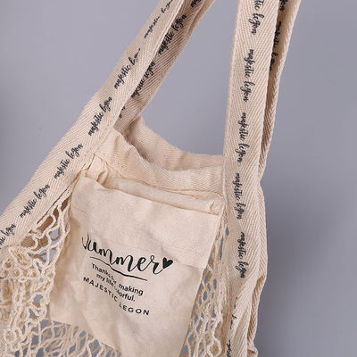 Tasca di compera di Mesh Bags With Custom Logo delle grandi donne della borsa netta del cotone organico