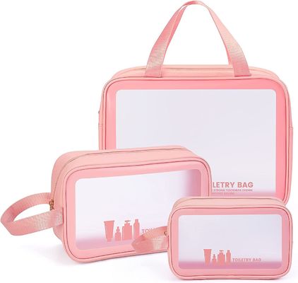 Borsa cosmetica pulita del PVC di scintillio delle donne della borsa trasparente di trucco