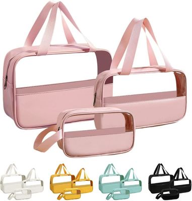 Organizzatore d'attaccatura trasparente di &amp;Storgae della chiara di viaggio dell'articolo da toeletta della borsa borsa protettiva antiurto di trucco per le donne