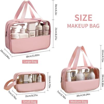 Organizzatore d'attaccatura trasparente di &amp;Storgae della chiara di viaggio dell'articolo da toeletta della borsa borsa protettiva antiurto di trucco per le donne