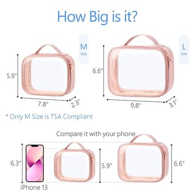 Il chiaro trucco insacca la borsa impermeabile dell'articolo da toeletta con le grandi chiare borse dell'articolo da toeletta della maniglia