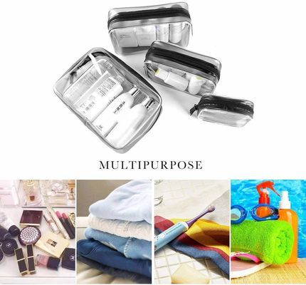 Il PVC impermeabile della chiara borsa cosmetica Zippered l'organizzatore Bag Set di Carry Pouch Portable Makeup Bag dell'articolo da toeletta per il viaggio