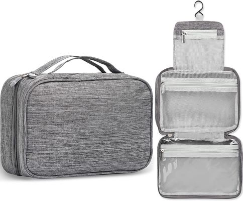 Borsa maschio dell'articolo da toeletta dei cosmeticbags delle signore di grande capacità di doppio strato della chiusura lampo della borsa cosmetica portatile di viaggio con i divisori