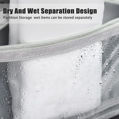 Borsa maschio dell'articolo da toeletta dei cosmeticbags delle signore di grande capacità di doppio strato della chiusura lampo della borsa cosmetica portatile di viaggio con i divisori