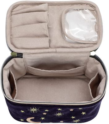 Borsa conveniente di trucco di protezione di scossa di trucco della borsa di blu navy dell'oca-giù pratica durevole e squisita del cielo