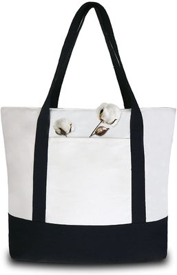 Spazio in bianco Tote Bag With Pocket della tela delle signore di Tote Shoulder Bags Boat Bag della tela del cotone