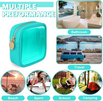 La piccola borsa cosmetica di nylon TSA del PVC ha approvato la borsa dell'articolo da toeletta di viaggio con la chiusura lampo
