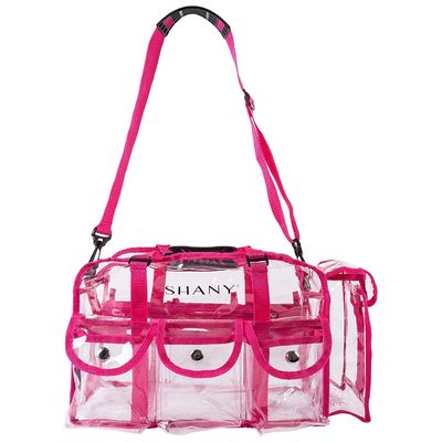 Chiara borsa rosa di trucco del PVC - grande truccatore professionista Rectangular Tote con la cinghia