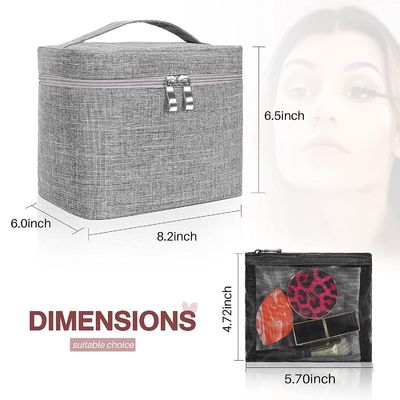 La borsa impermeabile e antiurto di stoccaggio della borsa di trucco di viaggio della borsa di trucco con Mesh Bag Brush Holder Makeup insacca le donne