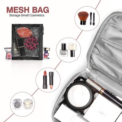 La borsa impermeabile e antiurto di stoccaggio della borsa di trucco di viaggio della borsa di trucco con Mesh Bag Brush Holder Makeup insacca le donne