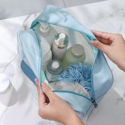 Borsa trasparente del lavaggio di viaggio del chiaro dell'articolo da toeletta della borsa 3 di PCS cosmetico di trucco per le donne
