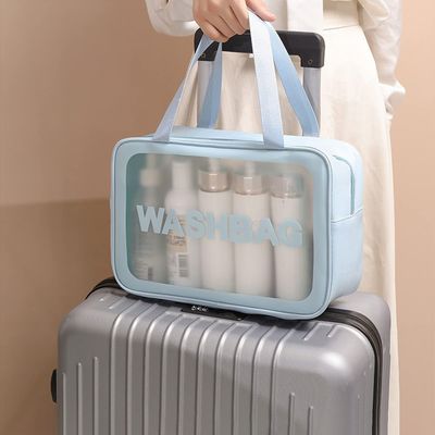 Borsa trasparente del lavaggio di viaggio del chiaro dell'articolo da toeletta della borsa 3 di PCS cosmetico di trucco per le donne