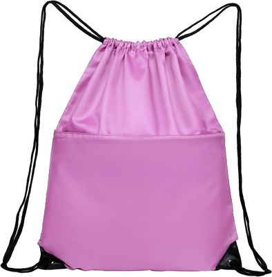 tasca pieghevole di nylon del lato della chiusura lampo del sacco W del pacchetto di Tote Bag del cordone della palestra di sport 210D per le donne degli uomini rosa