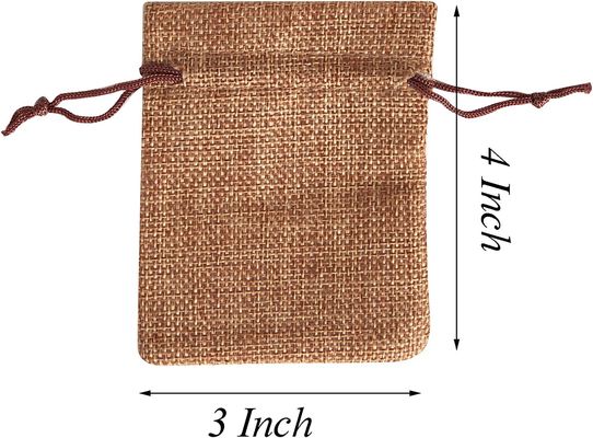 3x4 misurano le borse in pollici di tela da imballaggio di tela con il cordone che i sacchetti riutilizzabili dei gioielli elaborano le borse del regalo per il Natale