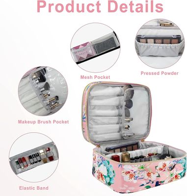 Grande bene durevole extra e borsa leggera della spazzola di Water Resistant Makeup dell'organizzatore di trucco di doppio strato della borsa di trucco