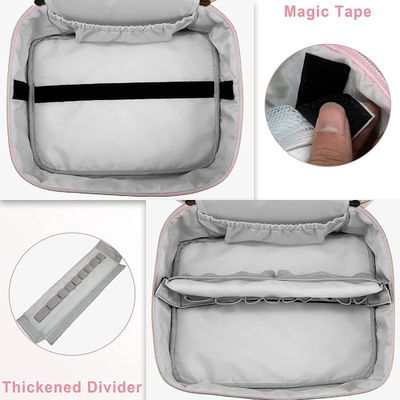 Grande bene durevole extra e borsa leggera della spazzola di Water Resistant Makeup dell'organizzatore di trucco di doppio strato della borsa di trucco