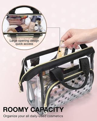 L'organizzatore trasparente Case della borsa di trucco di Lightweit per gli accessori svegli degli articoli da toeletta di CosmeticsPouch delle donne spazzola Polk