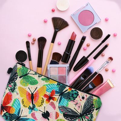Borse cosmetiche durevoli molli per il piccolo organizzatore variopinto Zipper degli accessori della borsa dell'articolo da toeletta della borsa di trucco della farfalla delle donne