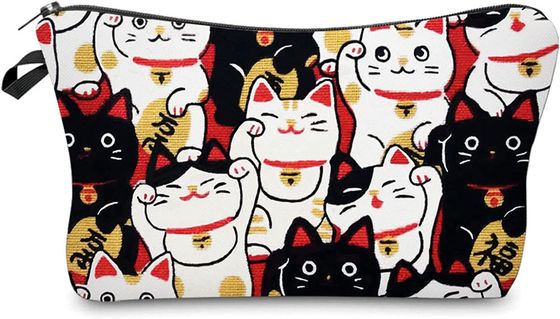 Lucky Cat Cosmetic Bag per le borse di trucco delle donne viaggia organizzatore impermeabile degli accessori della borsa dell'articolo da toeletta