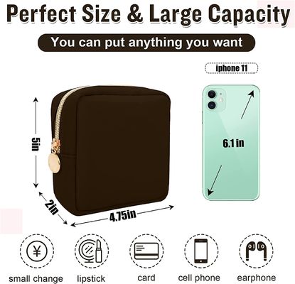 Mini Makeup Bag di nylon per la borsa, borsa cosmetica del sacchetto della chiusura lampo della piccola borsa sveglia di gusto squisito di trucco, sacchetto impermeabile della moneta di viaggio