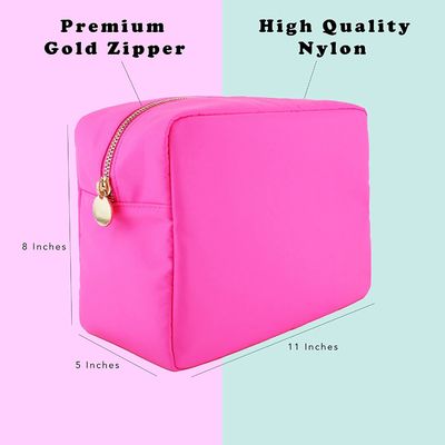 Grande borsa di trucco - borsa dell'articolo da toeletta di viaggio per le donne - borsa rosa di trucco - grande sacchetto di trucco - borsa cosmetica di nylon del sacchetto