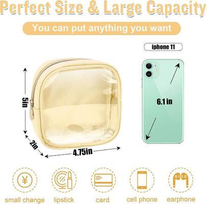 Borsa cosmetica di gusto squisito del sacchetto della chiusura lampo piccola della borsa sveglia leggera ed impermeabile di trucco, trasparente