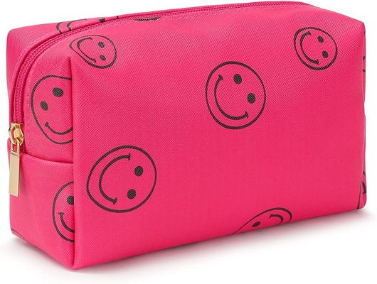 Organizzatore cosmetico impermeabile Cute Portable Smiley della borsa di gusto squisito di cuoio di trucco dell'unità di elaborazione