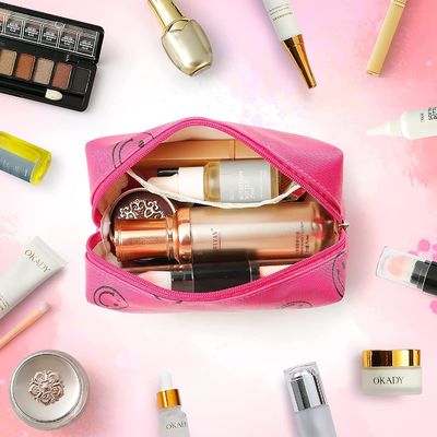 Organizzatore cosmetico impermeabile Cute Portable  della borsa di gusto squisito di cuoio di trucco dell'unità di elaborazione