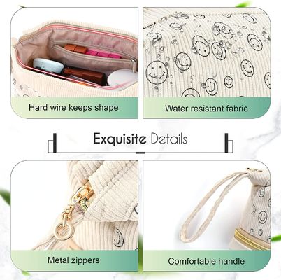 Borsa acqua-resisitant durevole molle di trucco di viaggio, grande doppio strato comporre borsa cosmetica per le donne