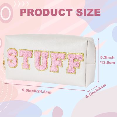 Organizzatore impermeabile Valentines Bag di viaggio della lettera della ciniglia del trifoglio della borsa della roba di trucco della chiusura lampo