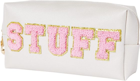Organizzatore impermeabile Valentines Bag di viaggio della lettera della ciniglia del trifoglio della borsa della roba di trucco della chiusura lampo
