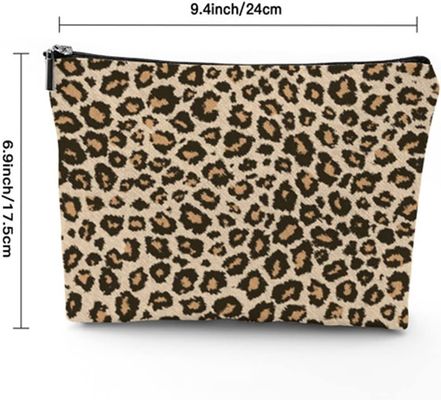 Sacchetto cosmetico della borsa degli articoli da toeletta di grande capacità del sacchetto della chiusura lampo della borsa di trucco della stampa del leopardo