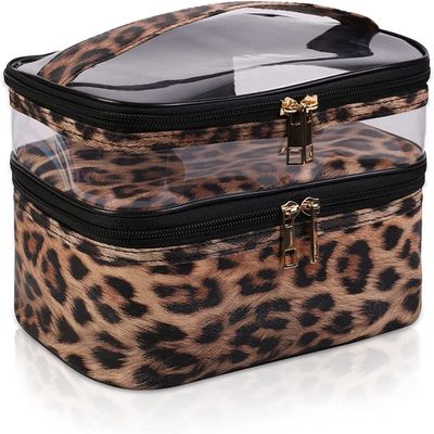 Borsa cosmetica impermeabile di trucco di viaggio della borsa di doppio strato per le casse di cosmetici delle donne