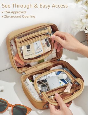 Chiara borsa di trucco di 2 strati di viaggio della borsa impermeabile leggera dell'articolo da toeletta con la chiusura lampo
